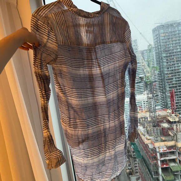 100% LINEN Poplin boyfriend shirt - Picture 4 of 5